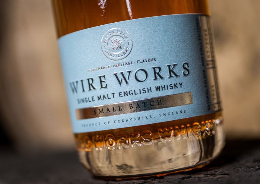 Whisky label on bottle