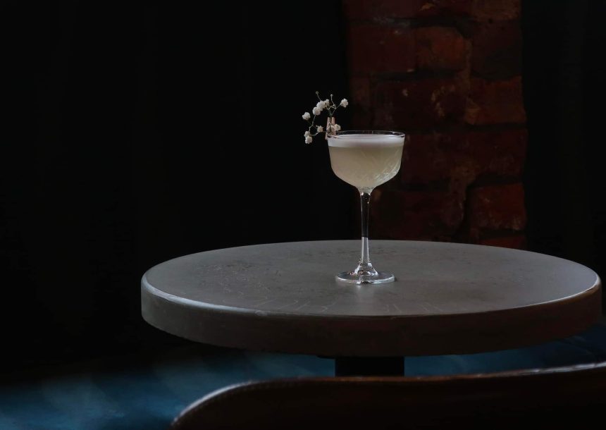 rum cocktail in stemmed glass